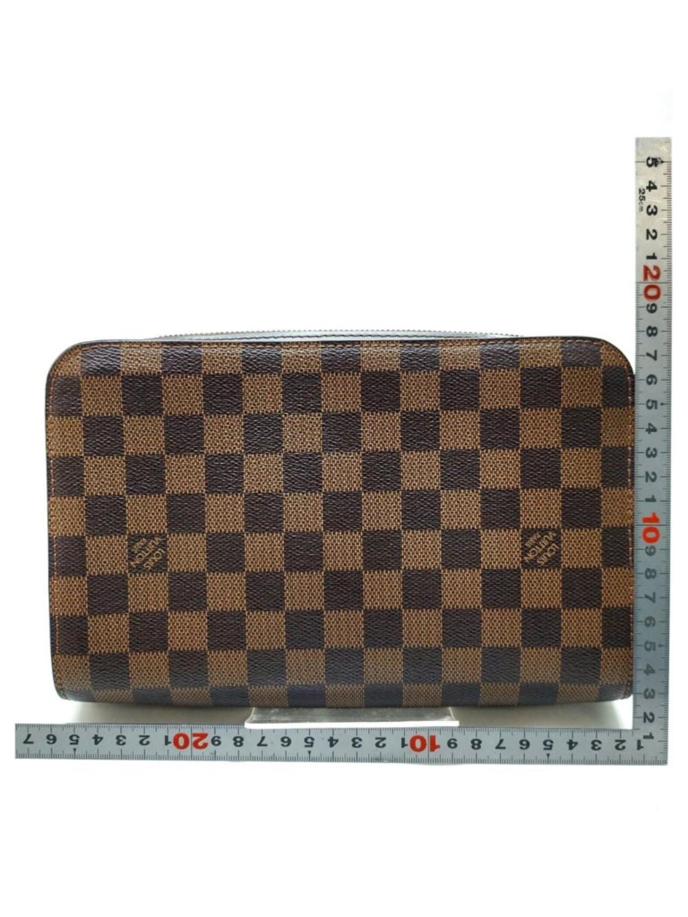 Authentic Louis Vuitton Saint Louis Damier Ebene Wallet Brown LV Zip Organizer - Picture 3 of 14